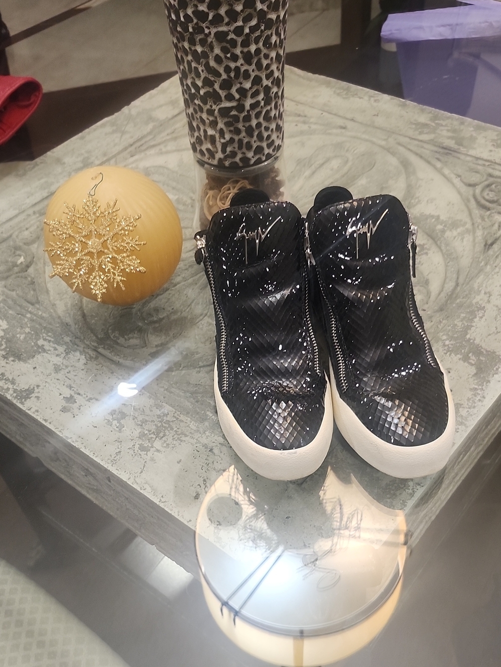 Giuseppe Zanotti - Logoball Snake-Effect Leather High-Top Sneakers - Men - Black